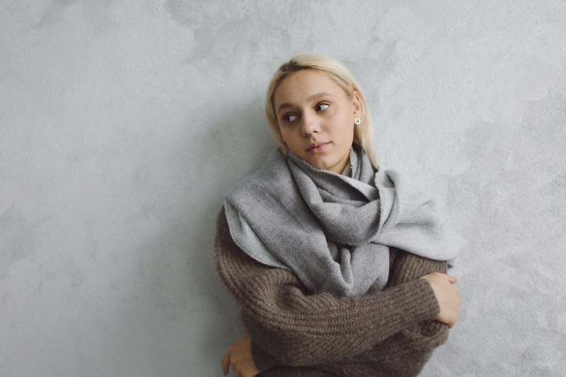 Taupe Linen Travel Scarf